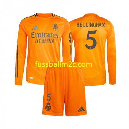 Fußballtrikots Real Madrid Jude Bellingham 5 Kinder Auswärts Trikotsatz 2024-2025 Langarm Fußballtrikots Real Madrid Jude Bellingham 5 Kinder Auswärts Trikotsatz 2024-2025 Langarm